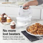 Hamilton Beach 6-Speed Electric Hand Mixer with Whisk, Traditional Beaters, Snap-On Storage Case, 250 Watts, White - Image 3