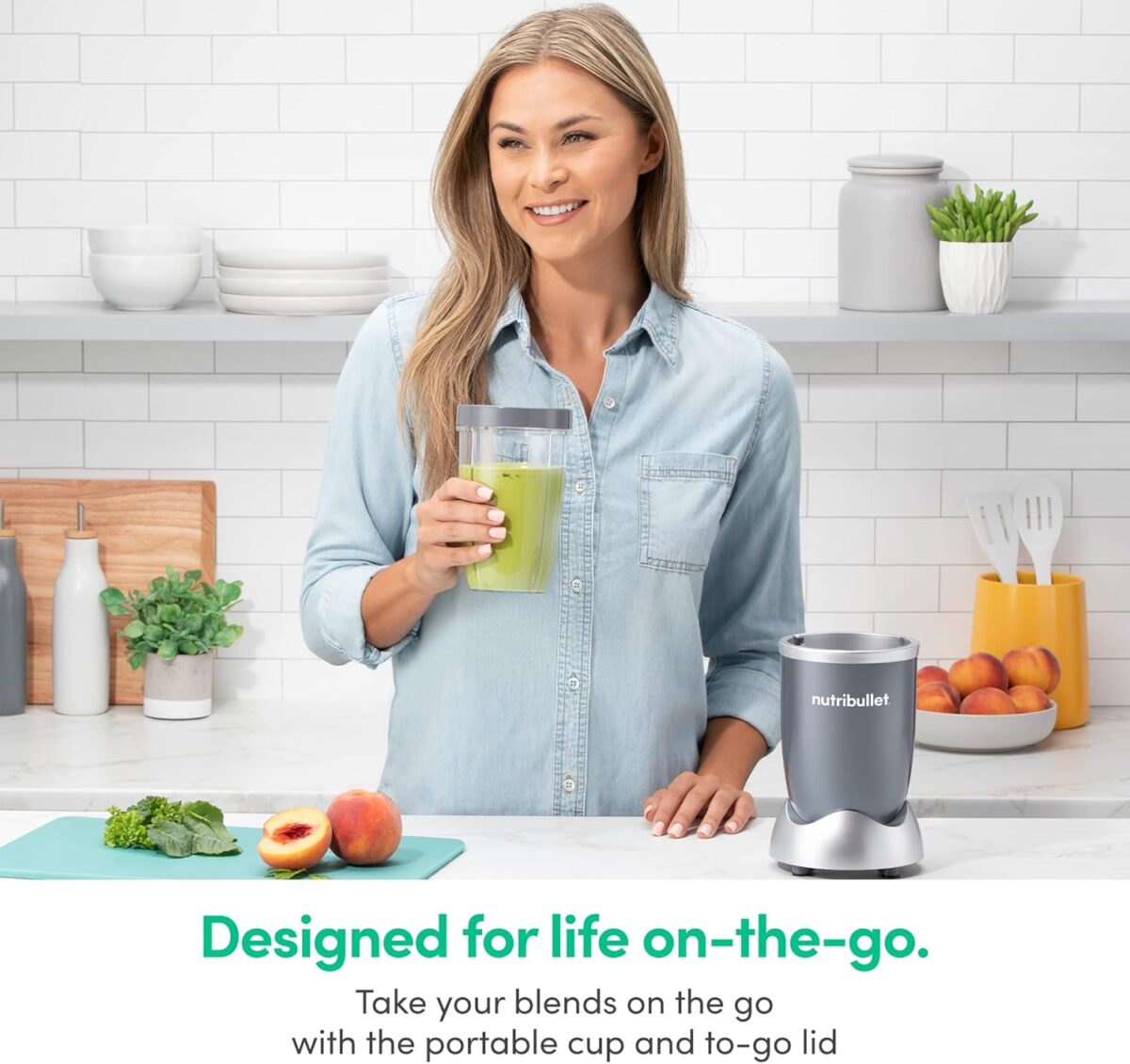 nutribullet Personal Blender, Shakes, Smoothies, Food Prep, and Frozen Blending, 24 Ounces, 600 Watt, Gray, NBR-0601WM - Image 7