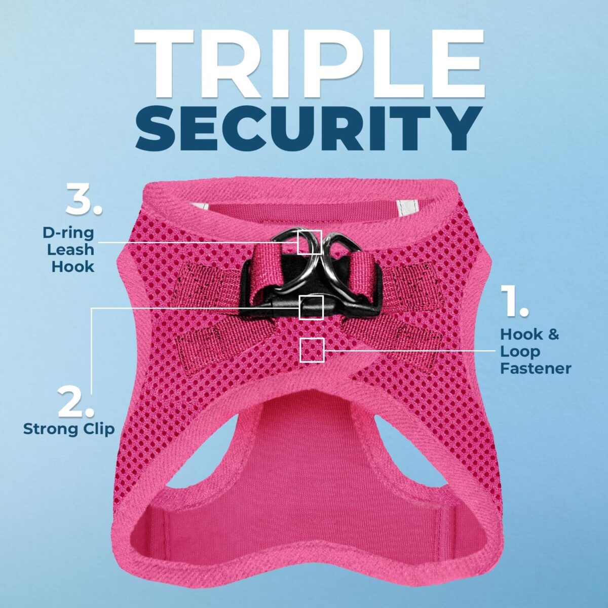 Best Pet Supplies Voyager Step-in Air Dog Harness - All Weather Mesh, Reflective, No Pull Harness for Small, Medium Dogs, Cats - Secure with Hook & Loop Fastener, Buckle, Double D-Rings - Fuchsia, S - Image 3
