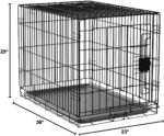 Amazon Basics Durable, Foldable, Collapsible, Portable Metal Wire Dog Crate with Tray, Single Door with Divider Panel, Easy to Assemble & Clean, 36 x 23 x 25 in, Black - Image 6