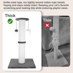 Cat Scratching Post 34 Inches Heavy Duty and Thicker Cat Scratching Post Sisal Rope with Hanging Ball and Mice Scratching Post for Indoor Cats and Adult(Grey) - Image 4
