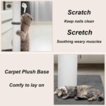 Cat Scratching Post 34 Inches Heavy Duty and Thicker Cat Scratching Post Sisal Rope with Hanging Ball and Mice Scratching Post for Indoor Cats and Adult(Grey) - Image 8