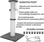 Cat Scratching Post 34 Inches Heavy Duty and Thicker Cat Scratching Post Sisal Rope with Hanging Ball and Mice Scratching Post for Indoor Cats and Adult(Grey) - Image 9