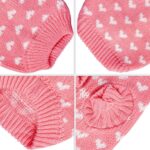 Dxhycc Dog Knitted Sweater Heart Puppy Sweater Warm Soft Pet Holiday Clothes for Small Cats and Dogs (Pink, S) - Image 4