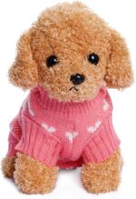 Dxhycc Dog Knitted Sweater Heart Puppy Sweater Warm Soft Pet Holiday Clothes for Small Cats and Dogs (Pink, S) - Image 6