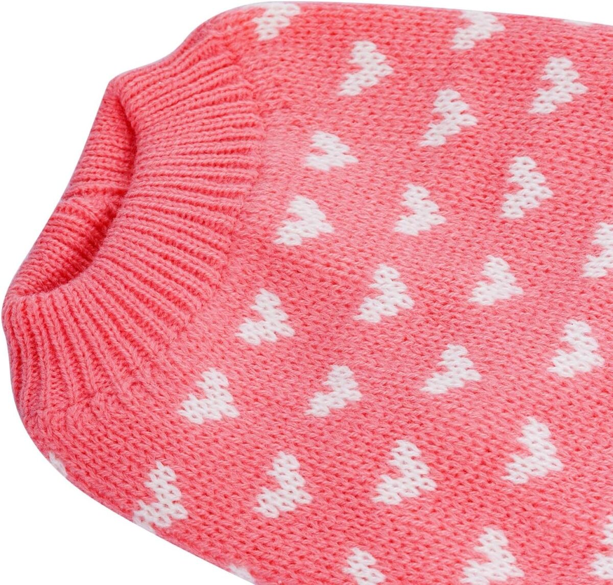 Dxhycc Dog Knitted Sweater Heart Puppy Sweater Warm Soft Pet Holiday Clothes for Small Cats and Dogs (Pink, S) - Image 7