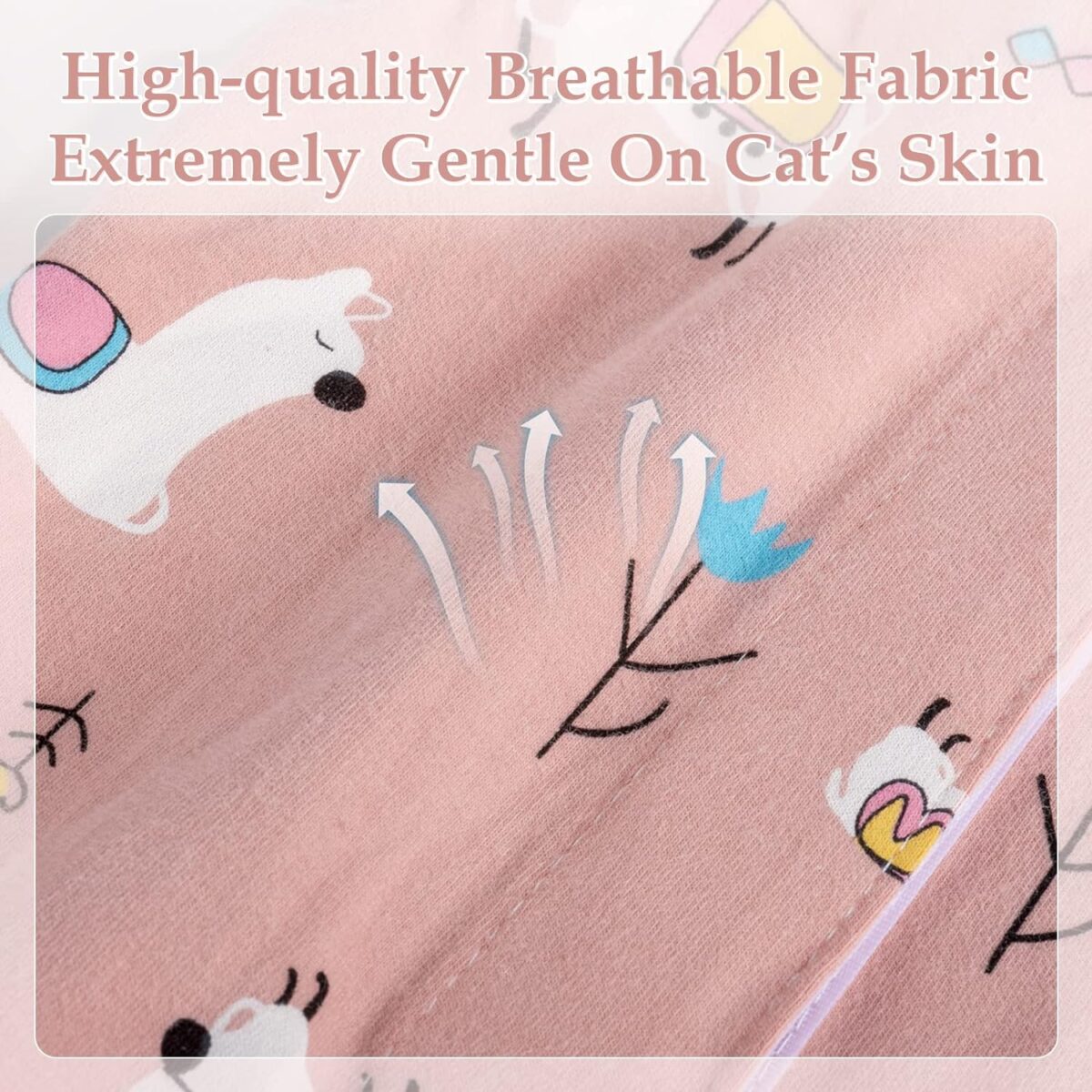 ANWA 2 Pack Cat Recovery Suit - Breathable Cat Onesie for Cats After Surgery Female, Kitten Surgery Recovery Suit Female Abdominal Wounds - Image 6