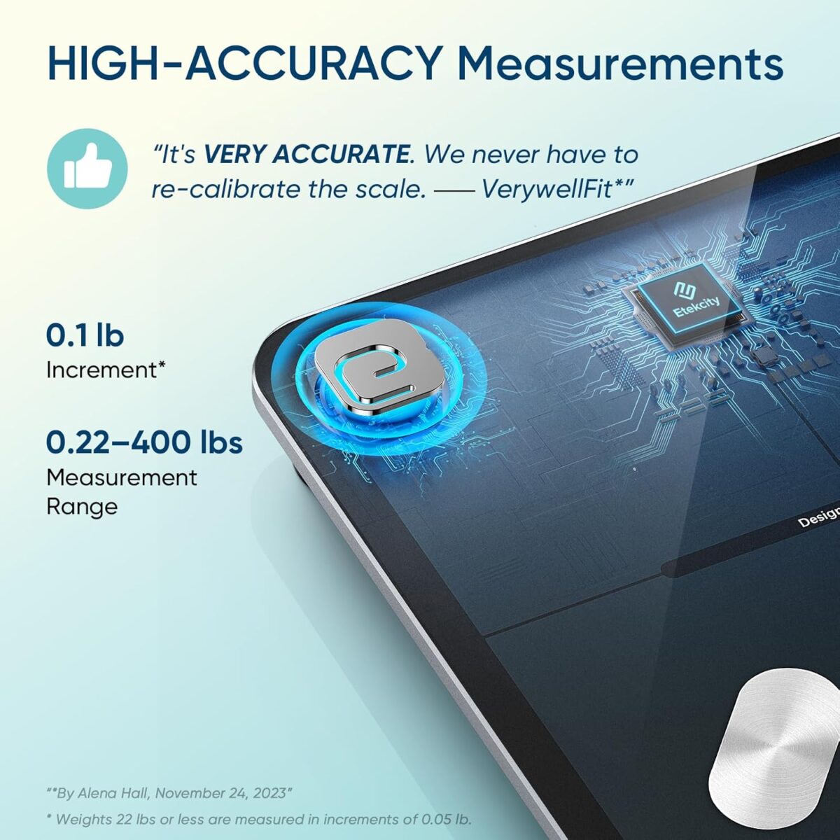 Etekcity Smart Scale for Body Weight, Bathroom Digital Weighing Scale with BMI, Body Fat, Muscle Mass, Accurate Bluetooth Home User Health Equipment Sync Apps - Image 3