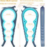 Otstar Jar Opener Bottle Opener and Can Opener for Weak hands, Seniors with Arthritis and Anyone with Low Strength, Mutil Jar Opener Get Lids Off Easily (Blue and Grey) - Image 3