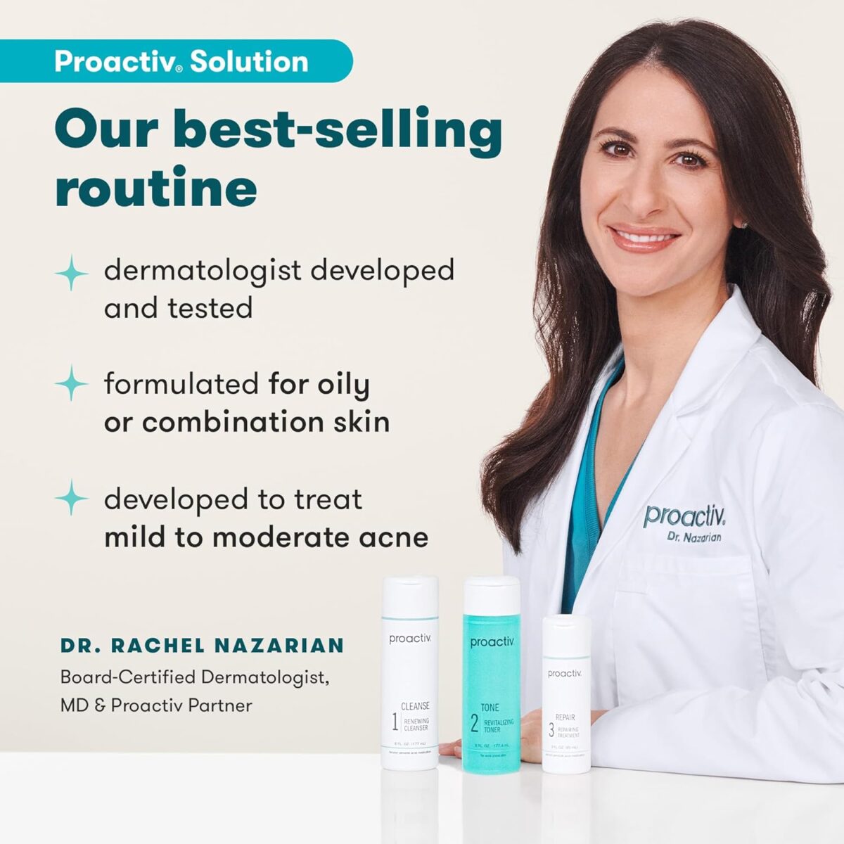 Proactiv 3 Step Acne Treatment - Benzoyl Peroxide Face Wash, Repairing Acne Spot Treatment for Face and Body, Exfoliating Toner - 30 Day Complete Acne Skin Care Kit - Image 3