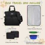Dog Travel Bag Airline Approved–Pet Travel Tote with Collapsible Bowls,Food Containers & Feeding Mat–Multi-Pocket Organizer for Dogs & Cats, Durable & Water-Resistant for Hiking,Trips,Outdoors - Image 4