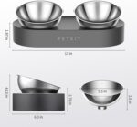 PETKIT Raised Dog Cat Food Bowl 304 Stainless Steel, Elevated Pet Food and Water Bowl Dishes, Elevated Cat Bowls, Non-Slip Tilted Cat Bowl No Spill - Image 4