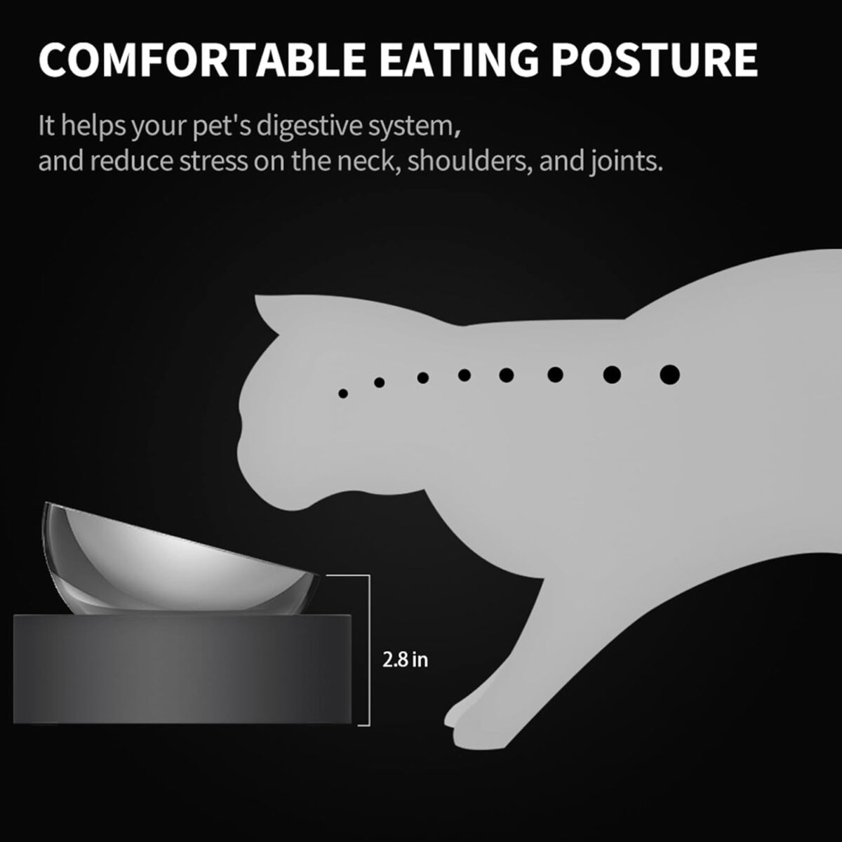 PETKIT Raised Dog Cat Food Bowl 304 Stainless Steel, Elevated Pet Food and Water Bowl Dishes, Elevated Cat Bowls, Non-Slip Tilted Cat Bowl No Spill - Image 7