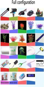 Black Fish Tank 124Gal LED Aquarium Kit Upright Fish Tank Large Glass Fishbowl Glsaa Bar for Patios Living Office Room and Kitchen - Image 7