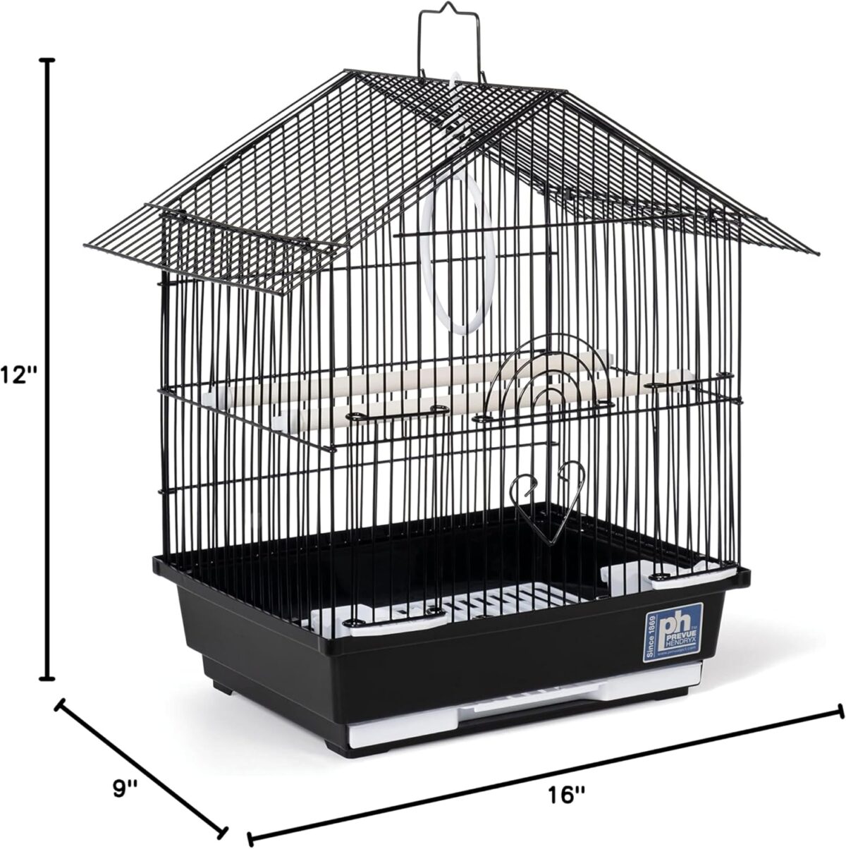 Prevue Pet Products Parakeet Manor Bird Cage with Handle for Home or Travel, Black - Image 6