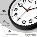 Wall Clock Silent Non-Ticking Modern Clock Battery Operated 8 Inch Small Classic Analog Decorative for Kitchen, Living Room, Office, Bedroom, Bathroom (Black) - Image 4