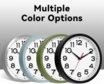 Wall Clock Silent Non-Ticking Modern Clock Battery Operated 8 Inch Small Classic Analog Decorative for Kitchen, Living Room, Office, Bedroom, Bathroom (Black) - Image 6