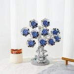 Evil Eye Flowers Lucky Tree with Silver Ganesha Hindu Elephant God Statue Home Office Feng Shui Protection Ornament Blessing Gift - Image 5