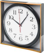 Bernhard Products Black Wall Clock Silent Non Ticking 10 Inch Quality Quartz Battery Operated Round Easy to Read Home/Office/Kitchen/Classroom/School Clock Sweep Movement - Image 6