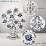Evil Eye Flowers Lucky Tree with Silver Ganesha Hindu Elephant God Statue Home Office Feng Shui Protection Ornament Blessing Gift - Image 7