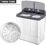 Giantex EP20313 Portable, 20lbs Capacity Combo, 12lbs Washer and 8lbs Spinner, Compact for Apartment RV, Gray & White Washing Machine - Image 8