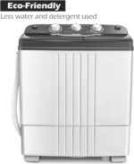 Giantex EP20313 Portable, 20lbs Capacity Combo, 12lbs Washer and 8lbs Spinner, Compact for Apartment RV, Gray & White Washing Machine - Image 9