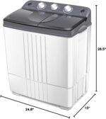 Giantex EP20313 Portable, 20lbs Capacity Combo, 12lbs Washer and 8lbs Spinner, Compact for Apartment RV, Gray & White Washing Machine - Image 11