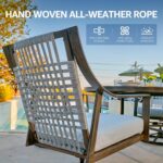 NATURAL EXPRESSIONS 5-Piece Outdoor Patio Dining Set, 4pcs Patio Swivel Rocking Chairs and 38’’ Round Dining Table with 1.65’’ Umbrella Hole - Image 4