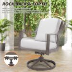 NATURAL EXPRESSIONS 5-Piece Outdoor Patio Dining Set, 4pcs Patio Swivel Rocking Chairs and 38’’ Round Dining Table with 1.65’’ Umbrella Hole - Image 5