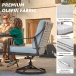NATURAL EXPRESSIONS 5-Piece Outdoor Patio Dining Set, 4pcs Patio Swivel Rocking Chairs and 38’’ Round Dining Table with 1.65’’ Umbrella Hole - Image 7