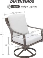 NATURAL EXPRESSIONS 5-Piece Outdoor Patio Dining Set, 4pcs Patio Swivel Rocking Chairs and 38’’ Round Dining Table with 1.65’’ Umbrella Hole - Image 8