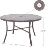 NATURAL EXPRESSIONS 5-Piece Outdoor Patio Dining Set, 4pcs Patio Swivel Rocking Chairs and 38’’ Round Dining Table with 1.65’’ Umbrella Hole - Image 9