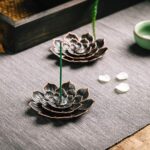 Incense Burner, Incense Holder for Sticks, Brass Lotus Incense Stick Holder and Detachable Ash Catcher - Image 3