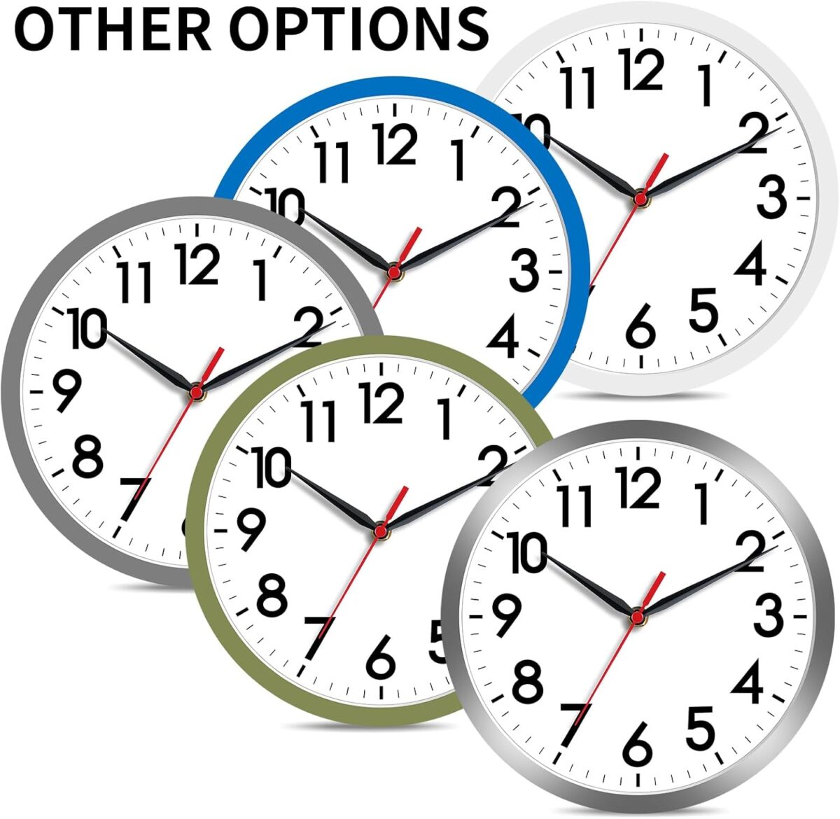 AKCISOT Wall Clock, Modern Small Wall Clocks Battery Operated 8 Inch, Silent Non-Ticking Analog Classic for Office, Home, Bathroom, Kitchen, Bedroom, School(Black) - Image 4