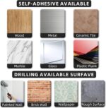 Paper Towel Holder - Self-Adhesive or Drilling, Matte Black, Upgraded Aluminum Kitchen Roll Dispenser Under Cabinet, Lighter but Stronger Than Stainless Steel! - Image 7