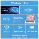 HP High-Performance 17.3" Laptop, 17.3" HD+ Touchscreen, 8-Cores Intel i3-N305, 32GB RAM, 128GB eMMC + 2TB PCIe SSD, Webcam, HDMI, Numeric Keypad, Wi-Fi 6, Windows 11 Pro, Silver - Image 8