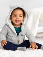 Simple Joys by Carter's Baby Hooded Sweater Jacket with Sherpa Lining - Image 5