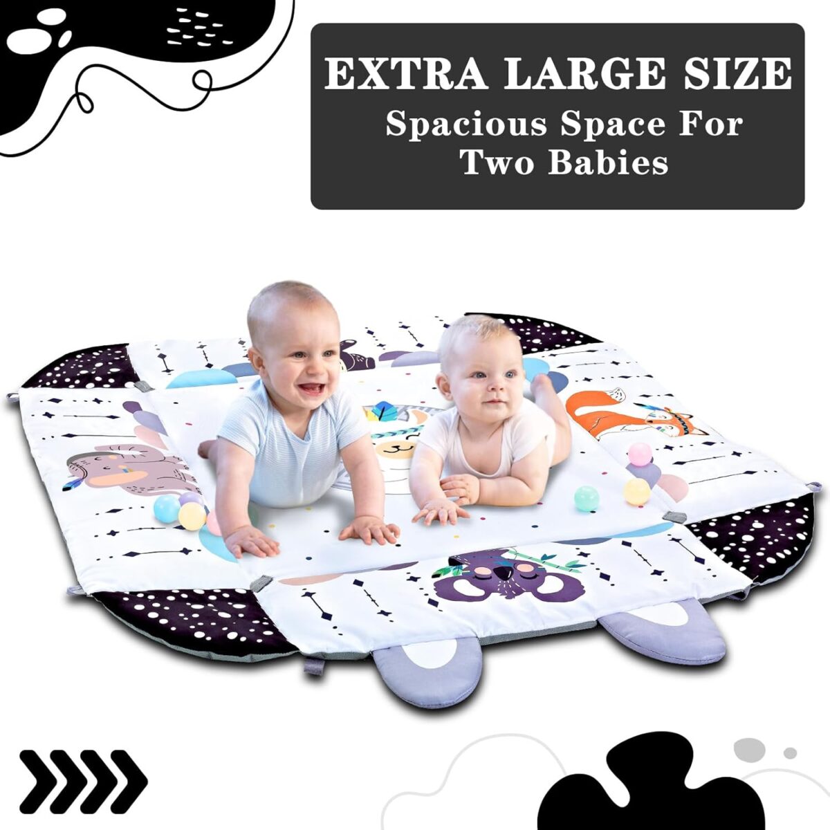 Baby Gym Play Mat, 8-in-1 Tummy Time Mat & Activity Gym, Washable Ball Pit, Infant Play Mat with Detachable Toys for Sensory Exploration and Motor Skill Development - Image 6