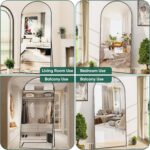 Antok Arched Full Length Mirror, 76"x34" Arched Floor Mirror, Glassless Mirror Full Length with Stand, Floor Mirrors Freestanding, Wall Mounted Mirrors for Bedroom Living Room, Black - Image 7