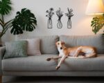 Pigort 3 Pieces Metal Flowers Wall Arts - Rustic Farmhouse Decor Black Minimalist Flower Wall Decors for Living room Bathroom Bedroom Dining Room - Housewarming Gifts(Black, Vase-C) - Image 7
