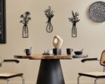 Pigort 3 Pieces Metal Flowers Wall Arts - Rustic Farmhouse Decor Black Minimalist Flower Wall Decors for Living room Bathroom Bedroom Dining Room - Housewarming Gifts(Black, Vase-C) - Image 8