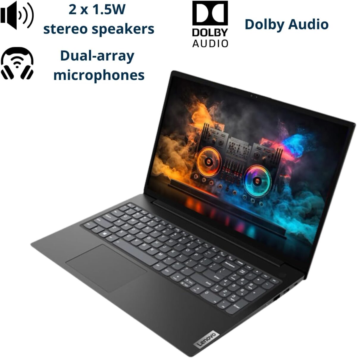 Lenovo V15 Laptop, 15.6" FHD Display, AMD Ryzen 5 5500U Hexa-core Processor (Beat Intel i7-1065G7), 16GB RAM, 512GB SSD, HDMI, RJ45, Numeric Keypad, Wi-Fi, Windows 11 Pro, Black - Image 3