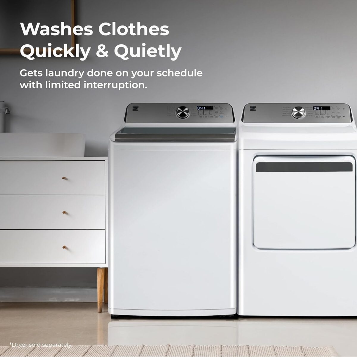Kenmore 4.4 cu. ft. Top Load Washer with Triple Action Agitator for Tough Dirt & Stains-Reduce Laundry Time with Accela and Express Wash-LED, White - Image 7