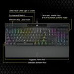 Corsair K70 RGB PRO Wired Mechanical Gaming Keyboard (Cherry MX RGB Red Switches: Linear and Fast, 8,000Hz Hyper-Polling, PBT Double-Shot PRO Keycaps, Soft-Touch Palm Rest) QWERTY, NA - Black - Image 8