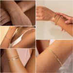 DEARMAY Gold Bracelets for Women Waterproof, 14K Gold Plated Jewelry Sets Trendy Thin Dainty Stackable Cuban Link Paperclip Chain Bracelet Pack Fashion Accessories Gifts for Womens - Image 5