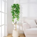 BLEUM CADE Fake Hanging Plants, 2pcs Artificial Hanging Plant, Faux Pothos Vines Hanging Plant Greenery for Wall Home Living Room Indoor Outdoor Decor (No Baskets) - Image 9