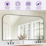 Bathroom Mirror, Wall Mirrors, Black Metal Framed Wall-Mounted Mirrors, Bathroom Vanity Mirror for Over Sink, Living Room, Bedroom, Entryway, 60x30 Inch, Black - Image 7