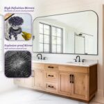 Bathroom Mirror, Wall Mirrors, Black Metal Framed Wall-Mounted Mirrors, Bathroom Vanity Mirror for Over Sink, Living Room, Bedroom, Entryway, 60x30 Inch, Black - Image 8