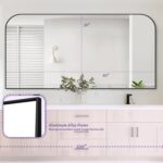 Bathroom Mirror, Wall Mirrors, Black Metal Framed Wall-Mounted Mirrors, Bathroom Vanity Mirror for Over Sink, Living Room, Bedroom, Entryway, 60x30 Inch, Black - Image 9