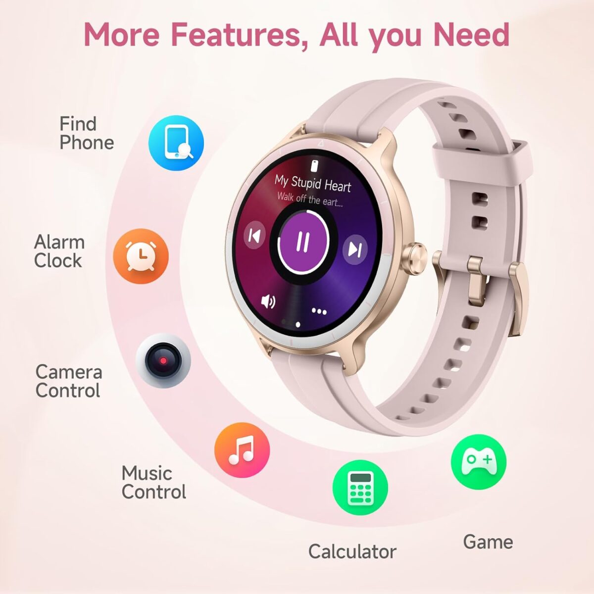 YMZ Smart Watch for Men Women, 1.27" HD Touchscreen Fitness Tracker, Bluetooth Calling, 100+ Sports Modes, Sleep Monitor, IP68 Waterproof, Compatible with Android & iPhones - Image 8